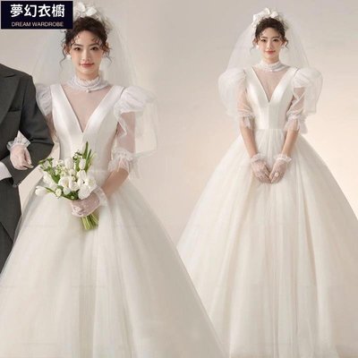 2022影樓韓系白紗主題服裝婚紗攝影情侶寫真簡約拍照蓬蓬裙禮服名流