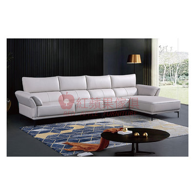 [紅蘋果傢俱]義式LJ8048沙發 L型沙發 皮沙發 牛皮沙發 實木內框架 義式沙發 極簡 義式客廳