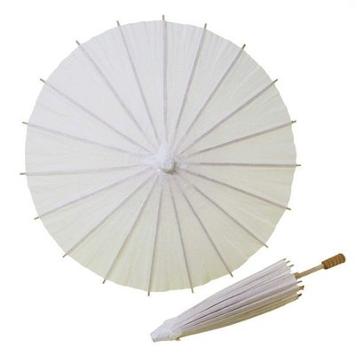 12吋空白紙傘 DIY白色綿紙傘 直徑約30cm/一大袋50支入(促50) 彩繪紙傘空白傘 彩繪傘 表演傘 畫畫傘 手工
