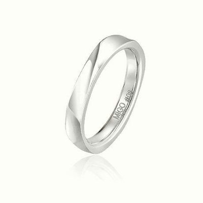 台南 長記銀樓 MiGO 白鋼珠寶 純銀女戒指（美好時光 ssrf006）特價$1690元 。微線條平面戒指