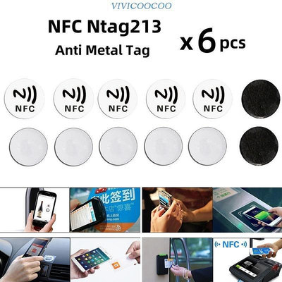 25 毫米圓形 NFC 標籤貼紙 NTAG213 防金屬粘合劑通用標zx【飛女洋裝】