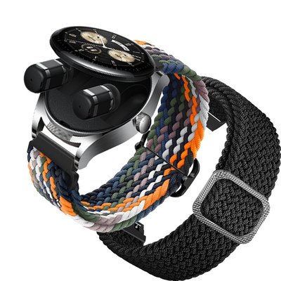 華為 Huawei Watch Buds 智能手錶帶尼龍可調節手鍊的彈性編織錶帶