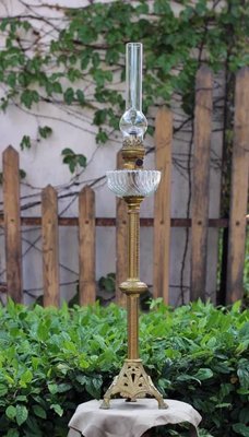 法國 🇫🇷 1900s  古董 油燈   整支銅製(已售)