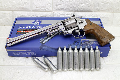[01] UMAREX Smith &amp; Wesson M29 8.375吋 左輪 CO2槍 銀 + CO2小鋼瓶