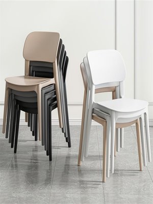 北歐設計家用餐椅塑料椅子代簡約經濟型靠背凳子食堂靠背椅