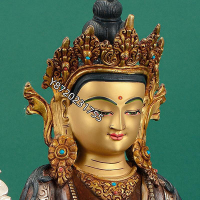 地藏王菩薩銅像10寸尼泊爾手工擺件紫銅鎏金鎏銀大愿觀音【功德坊】銅器 佛像 擺件