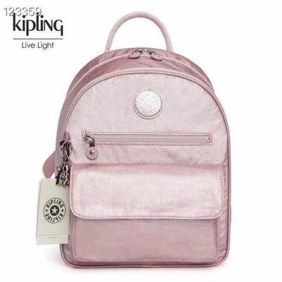 Kipling 猴子包 K16841 玫瑰金 拉鍊夾層輕量雙肩後背包 輕量 大容量 防水 限時優惠