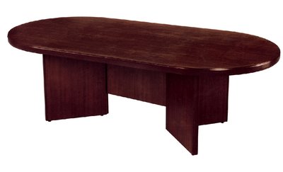 【上丞家具】台中免運 144-5 橢圓型3*6會議桌 辦公桌 洽談長桌 木皮會議桌 餐桌 會議桌 胡桃色