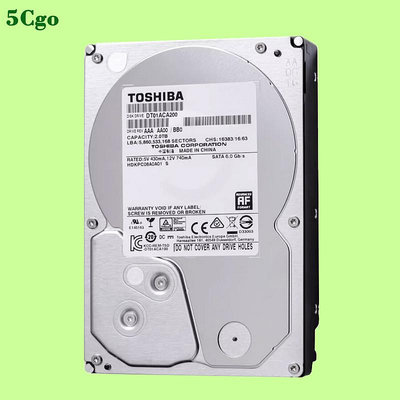 5Cgo【含稅】】Toshiba/東芝 DT01ACA200 2TB SATA3單碟 7.2K 3.5吋桌上型/監控