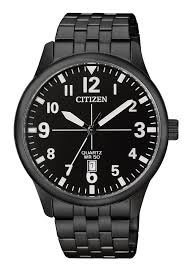 CITIZEN WATCH 星辰石英黑色離子鍍不銹鋼錶殼和手鍊礦物玻璃時尚腕錶型號 BI1055-52E【神梭鐘錶】