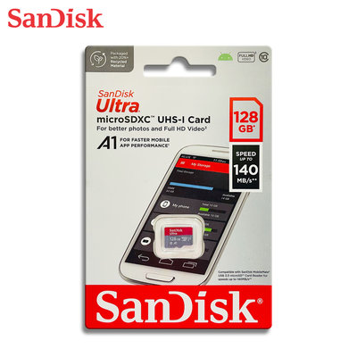 SanDisk【128GB】Ultra 手機擴充 記憶卡 MicroSD UHS-I (SD-SQUAB-128G)
