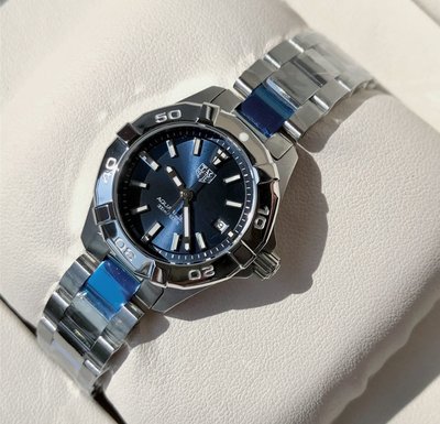 TAG HEUER Aquaracer 藍色面錶盤 銀色不鏽鋼錶帶 石英 女士手錶 WBD1412.BA0741 豪雅 300米潜水錶