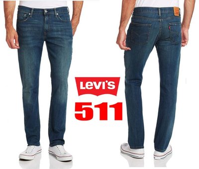 【 超搶手 】USA 美國 Levis Skinny Jeans 511-1025 Pumped Up 窄板 合身牛仔褲 刷紋 深藍色 W28-W36