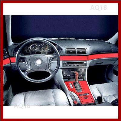 汽車改裝適用於2001-2004款寶馬5系E39汽車改裝內飾貼紙 中控排擋昇窗門板碳纖維成型保護防刮改色貼膜