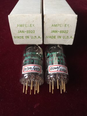 售Amperex美廠軍規JAN 6922 (直代ECC88,6DJ8) 配對真空管一對       #15