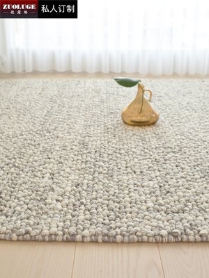 米可家飾~印度進口純羊毛地毯柔軟加絲手工編織顆粒侘寂風臥室客廳茶幾毯地毯手工地毯