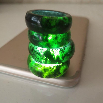 天然玉石台灣墨綠玉墨玉蛇紋石戒指指環有磁性招財旺財珠寶玉石首飾飾品內徑約16.3-20mm