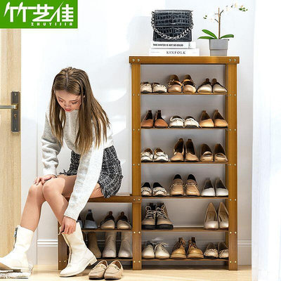 鞋架子 簡易多層門口換鞋凳 防塵鞋櫃 收納架 進門可坐穿鞋凳 置架
