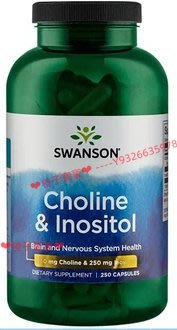 美國進口 斯旺森Swanson 膽堿 肌醇 Choline  Inositol 250粒