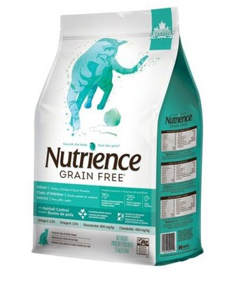 Nutrience 紐崔斯 無穀養生室內貓 火雞肉+雞肉+鴨肉 5公斤