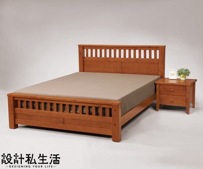 【設計私生活】卡寞3.5尺柚木色單人床架、床台(免運費)113A