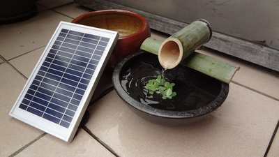 【有陽光有能量】太陽能流水盆 庭院造景（不含陶盆1150元）