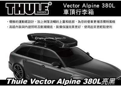 |MyRack|| 【預購95折】Thule Vector Alpine 380L 亮黑 車頂行李箱 雙開 613501