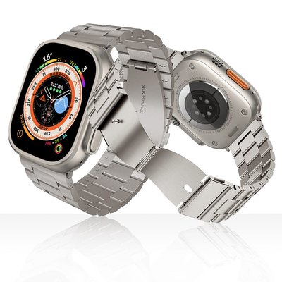 +io好物/apple watch蘋果手表 鈦色三珠表帶不銹鋼金屬時尚蘋果表帶/效率出貨