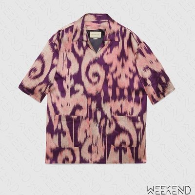 【WEEKEND】 GUCCI Retro Swirl Oversize 上衣 襯衫 紫+粉色 20春夏 597908