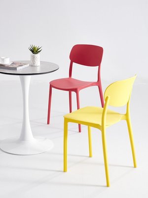 現貨熱銷-高端餐椅藝術感椅子ins風凳子塑料加厚家用靠背意式極簡客廳輕奢