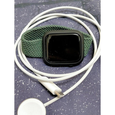 一元起標 Apple Watch 7 GPS 45mm 黑色 保護殼 保護貼 原廠盒裝 錶帶 S7 電池健康度88%