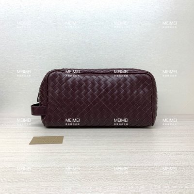 30年老店 現貨 Bottega Veneta BV 酒紅色 編織 牛皮 手拿包 244706