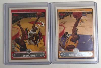 （不議價）2006 Topps LeBron James &amp; Kobe Bayant 球卡，不常見，火熱🔥出售