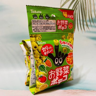 日本 Tohato 東鳩 四連餅乾 迷你手指圈圈餅-野菜雞汁風味 洋芋圈 52g
