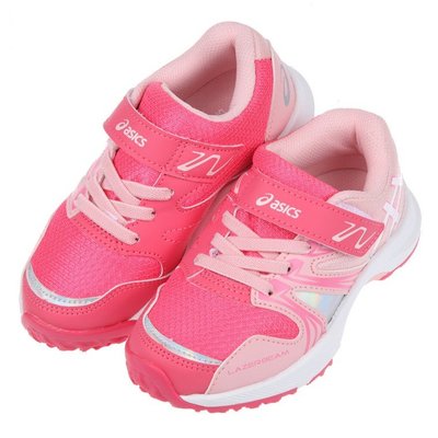 童鞋(16~22公分)asics亞瑟士LAZERBEAM白條粉色兒童機能運動鞋J1S109G