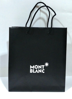 全新 MONTBLANC 萬寶龍 精品正版原廠黑色厚實提袋 紙袋單只