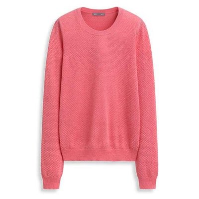 5【LATIV】全新棉質喀什米爾蕾絲針織衫(粉紅)~XL