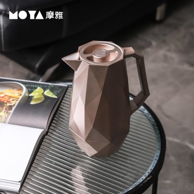 咖啡杯鉆石保溫壺家用1L保溫水壺玻璃內膽熱水壺禮品壺可加字