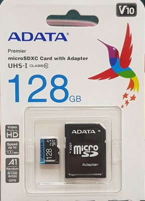 彰化手機館 ADATA 128G 威剛 記憶卡 microSDXC 128GB class10 TF UHS-1 A1