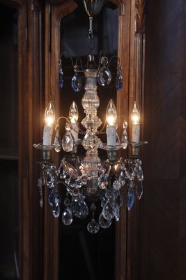 法國古董水晶燈 雙色水晶8燈 老件(06_X-01)【小學樘_歐洲古董家具】