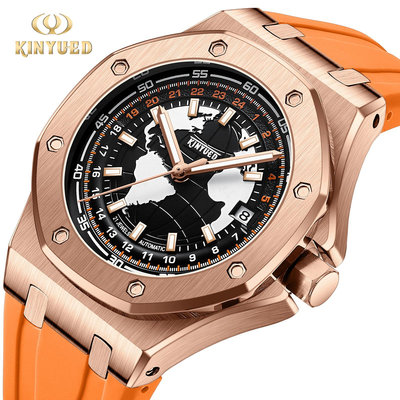 【潮裡潮氣】KINYUED全自動男士手錶機械表鏤空機械手錶商務時尚男錶J127
