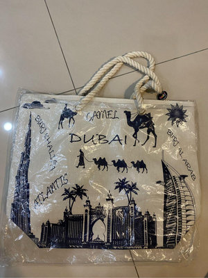 DUBAI 棉麻購物袋 全新