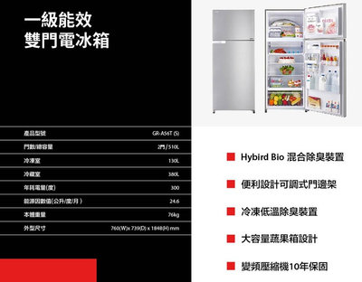 易力購【 TOSHIBA 東芝原廠正品全新】 變頻雙門冰箱 GR-A56T《608L公升》全省運送
