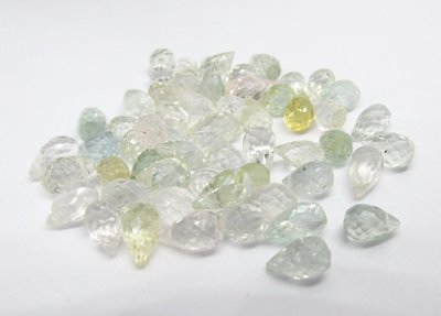 【天然寶石DIY串珠材料-特價出清】超美無色海藍寶石鑽式閃亮鳳梨刻面寶石(單顆裝)(無色)