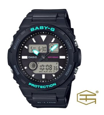 CASIO Baby-G 時尚潮流 衝浪潮汐復古風格 雙顯休閒錶 BAX-100-1A