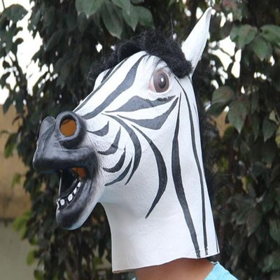 班馬面具 頭套 馬頭面具 斑馬 動物 面具/眼罩/面罩 cosplay 派對 變裝 生日【A77004101】塔克玩具