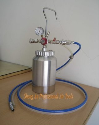 【台製氣動工具】 2公升壓力桶(含雙併管)  (油漆塗料專用) 方便隨身攜帶  100%台製品