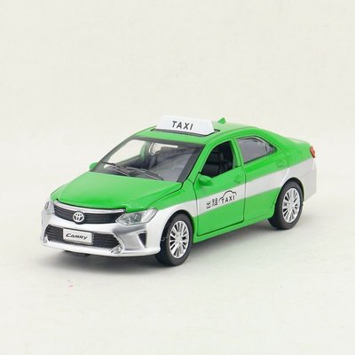 「車苑模型」建元1:32 TOYOTA CAMRY 凱美瑞警車出租車合金汽車模型回力玩具 綠