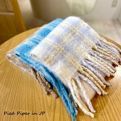 Pied Piper日本代購 ED033 ROPE PICNIC蠟筆格紋流蘇圍巾
