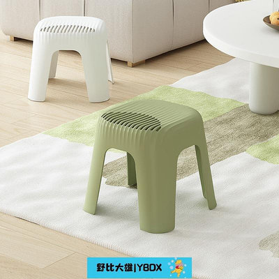 小凳子家用加厚塑料圓凳兒童椅子可疊放客廳浴室茶幾矮凳鏤空板凳~宅配訂單